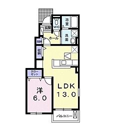 グランベルA 1LDKの間取図画像