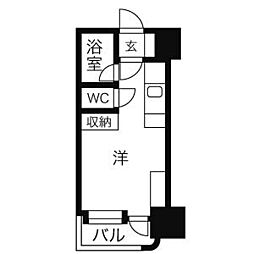 アン・セリジェ壱番館 ワンルームの間取図画像