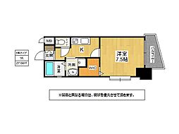 アクシオ片野 1Kの間取図画像
