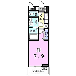 ベル・メゾン 1Kの間取図画像