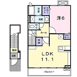 サザンクロス 1LDKの間取図画像