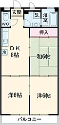 ソフト第一河辺マンション 3DKの間取図画像