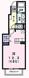 フランルミエール ワンルームの間取図画像