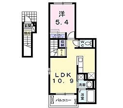 クロスウィング1 1LDKの間取図画像