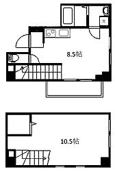 レジデンスミヤビ 2階1DKの間取り