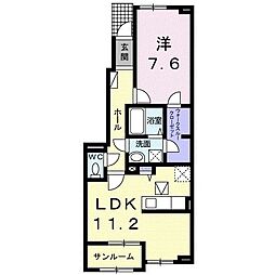 カーサ・ミスミヤ2 1LDKの間取図画像