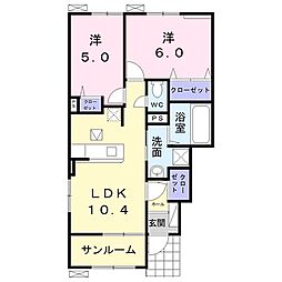 アーコレードA 2LDKの間取図画像