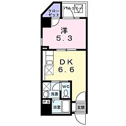 アッドバレーコート 1DKの間取図画像