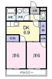 ひまわりハイツ 2DKの間取図画像