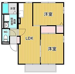 クレセントA 2LDKの間取図画像