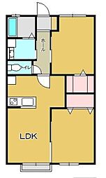 ル・プティ・ポア・イースト 1階2LDKの間取り