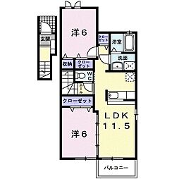 フレーシュフラン3 2LDKの間取図画像