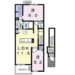 フォーリスト3 2LDKの間取図画像