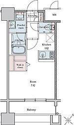 エンクレストベイサイド通り 1Kの間取図画像