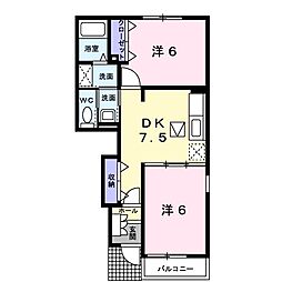 ソレイユ.M・TA 2DKの間取図画像