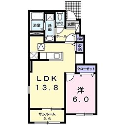 サヴァランショコラ2 1LDKの間取図画像