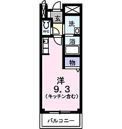 アドミラーブル ワンルームの間取図画像