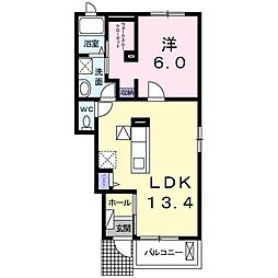 エターナルヴィレッジ 1LDKの間取図画像