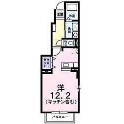 ベル・ソレイユ・uA棟 1Kの間取図画像