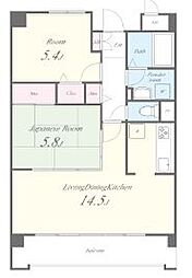 フェリーチェ原田 2LDKの間取図画像