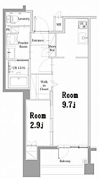 エンクレスト呉服町 1LDKの間取図画像