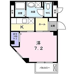 ジラソーレ上桂 1Kの間取図画像