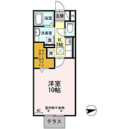 サクラーレ和泉 1Kの間取図画像