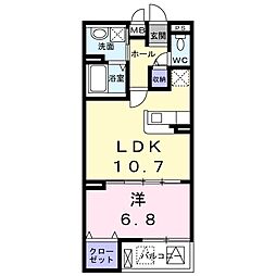ベルソラーレ 1LDKの間取図画像