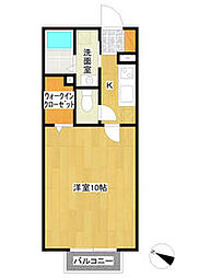 ドゥカルム 1Kの間取図画像