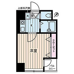 アベニール曙橋 1Kの間取図画像
