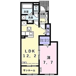 静 1LDKの間取図画像