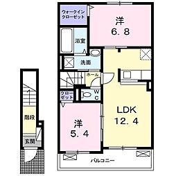 Laki II 2LDKの間取図画像