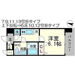 エスリード北大阪レジデンス 1Kの間取図画像