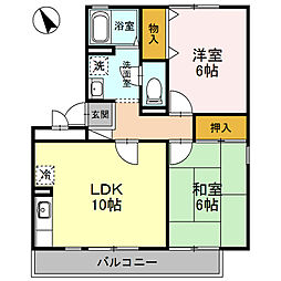 グリーンハウス3 2LDKの間取図画像