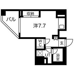 スパシエ蒲田グランドタワー ワンルームの間取図画像