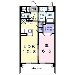 キャンパスサイドハウス 1LDKの間取図画像