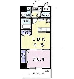 コーラルストーン泊 1LDKの間取図画像