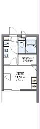 レオパレスだるま 1Kの間取図画像