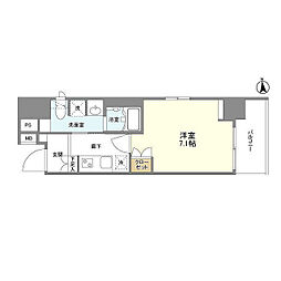 リアン・シエルブルー田端 1Kの間取図画像