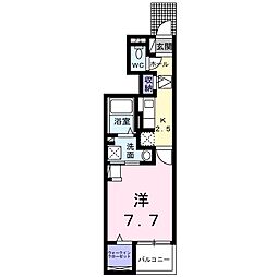 STレオーネ 1Kの間取図画像