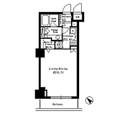 東京メトロ千代田線 赤坂駅 徒歩7分の賃貸マンション 5階ワンルームの間取り