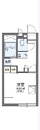 レオパレスノースブライト 1Kの間取図画像