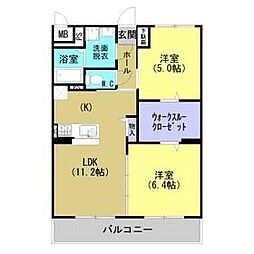 ユーミー優 2LDKの間取図画像