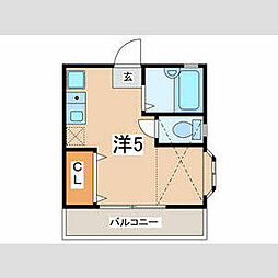 ジュネス生田 ワンルームの間取図画像