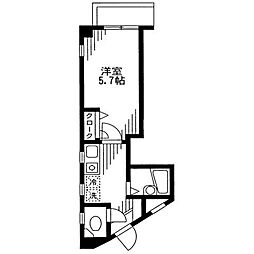 JR山手線 大塚駅 徒歩10分の賃貸マンション 4階1Kの間取り