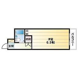 NKハイツ ワンルームの間取図画像