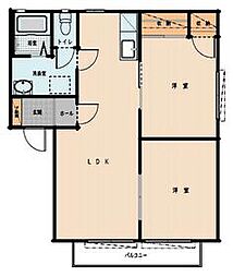 レジデンスノーブル 2階2LDKの間取り