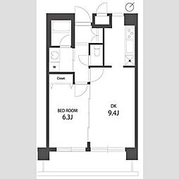 ガーデン板橋氷川町 5階1LDKの間取り