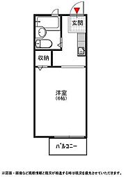 ル・レーブ 1Kの間取図画像
