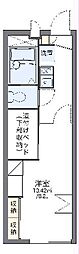 小田急小田原線 本厚木駅 バス7分 片岸下車 徒歩1分の賃貸アパート 1階1Kの間取り